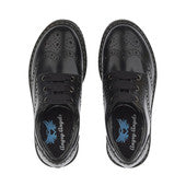 A pair of Start-Rite school sjoes,style impulsive, in black leather with lace up fastening. Above view,